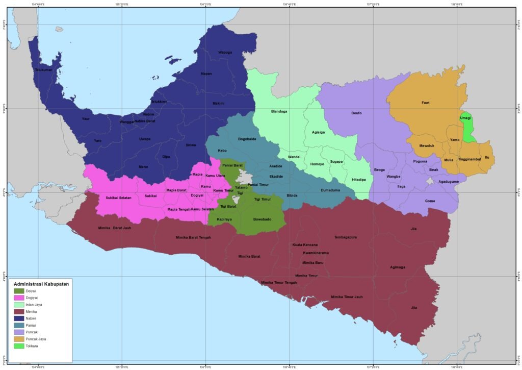 Peta Provinsi Papua Tengah